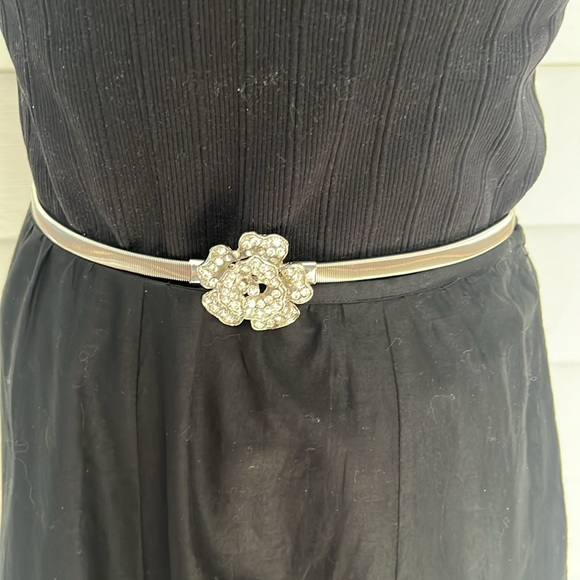 Calvin Klein maxi skirt with metallic silver stripes size 8 - Picture 6 of 8